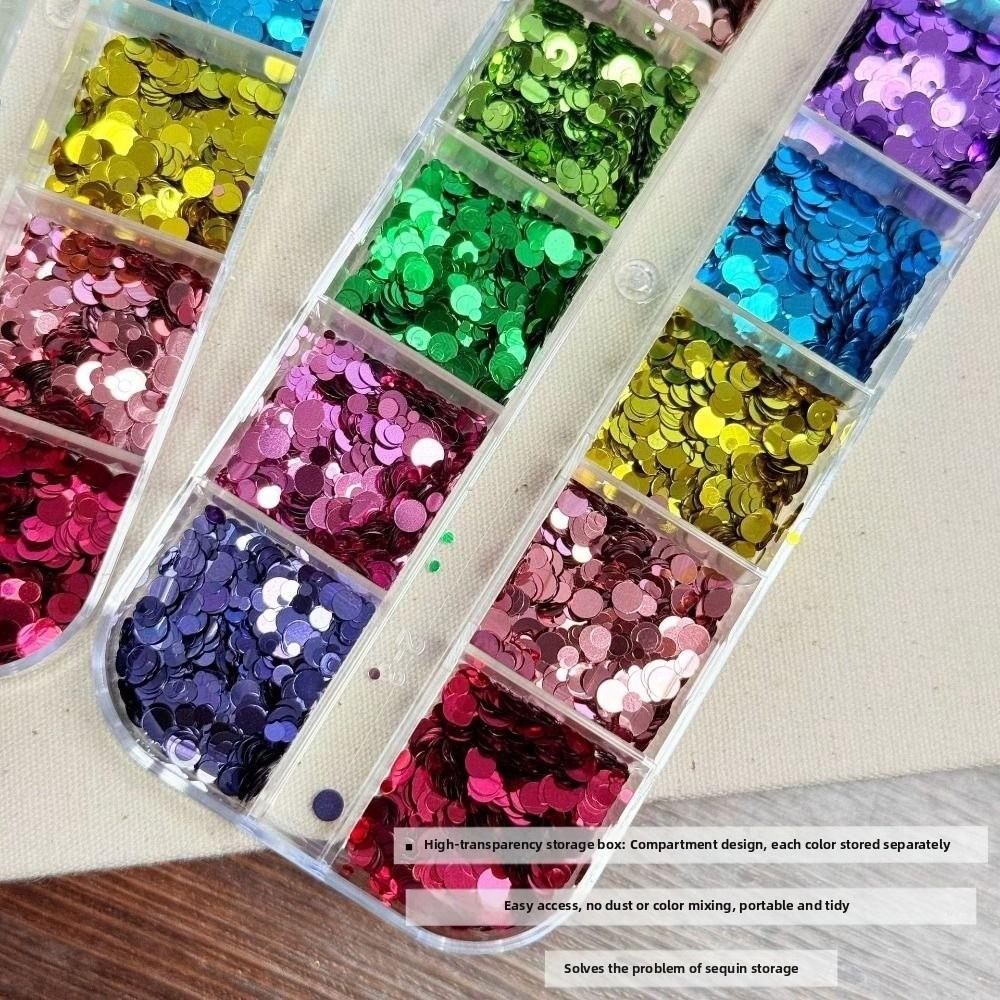 Colorful Glitter Nail Accessories 12-Grid Nail Charms  Nail Salon