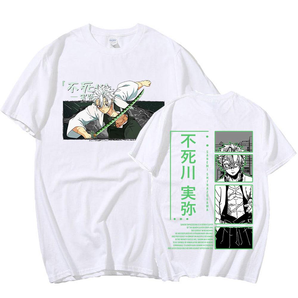 Anime Demon Slayer Shinazugawa Sanemi Graphic T Shirt Kimetsu No Yaiba Short Sleeve T Shirts Casual T Shirt