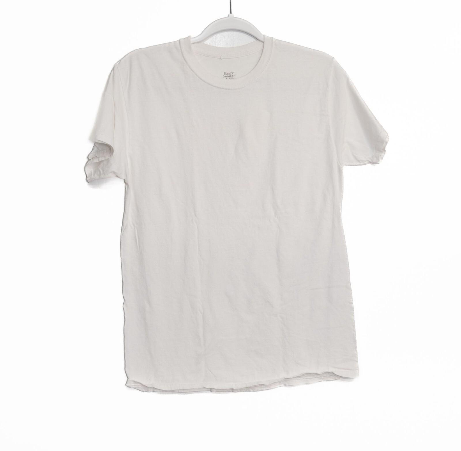 Hanes Mens White ComfortSoft Crewneck T-Shirt Size M S