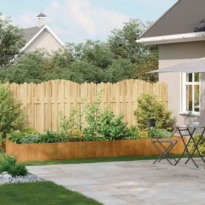 VidaXL Jardinière rouillé 360x80x40 cm acier inoxydable, pot de fleurs, support de plantes, lit surélevé, support de 860772