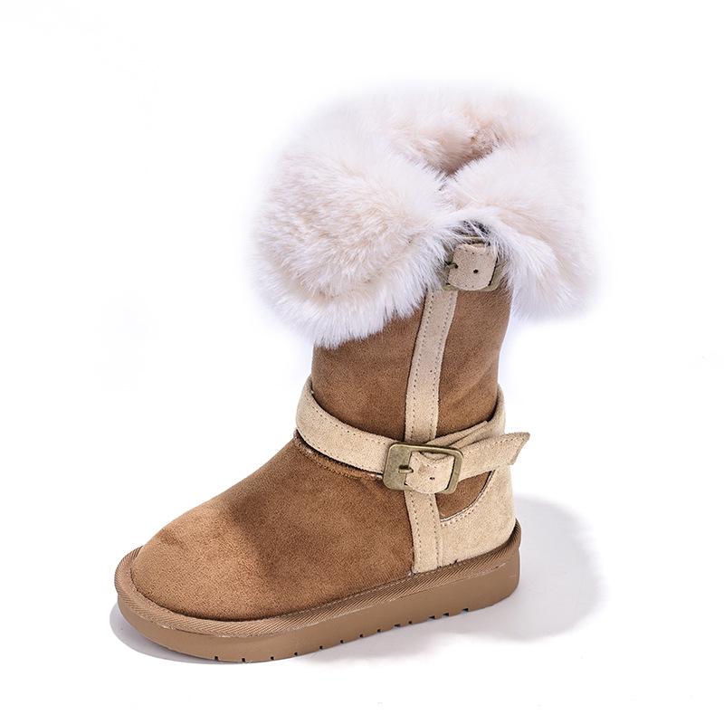 2025 Stilvolle High-Top Schneestiefel im koreanischen Stil für Mädchen mit doppelten Schnallen