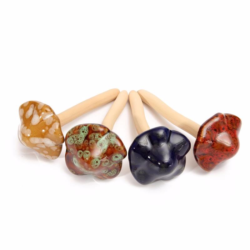 Cute Ceramic Pottery Mushroom Yard Garden Statues Decor Ornament