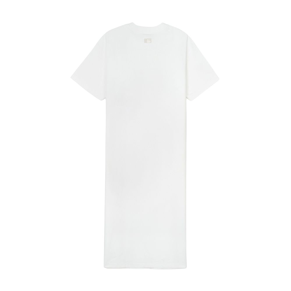 New MLB Short-Sleeved Dresses Women's Ivory White 3FOPB0243-50IVS