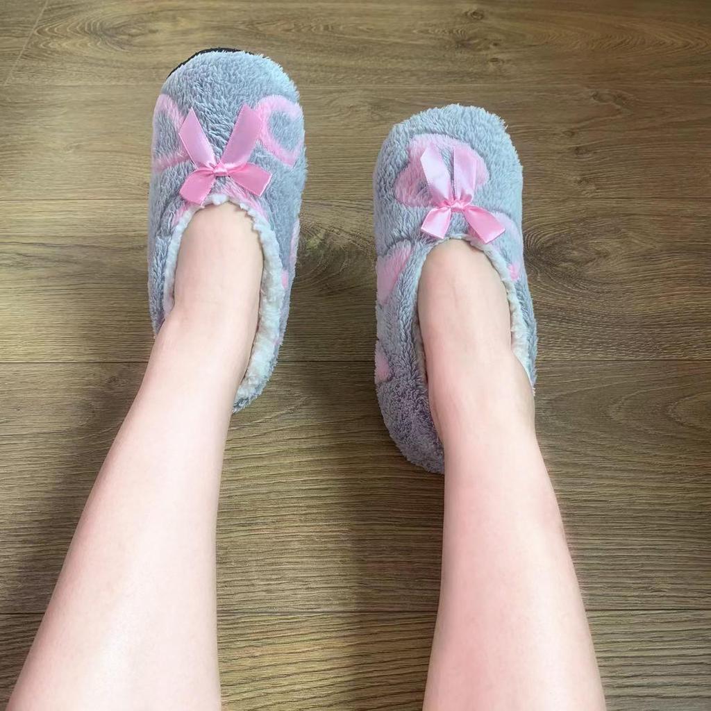 Women's Fleece-Lined Warm Indoor Socks – Thick, Soft-Soled Autumn & Winter Floor Shoes