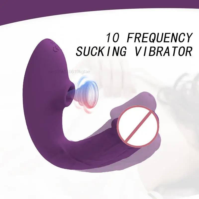 2 In 1 Sucker G Spot Vibrator for Women 20 Powerful Modes Clit Vagina Stimulator Anal Plug Dildo Sex Toy Female Goods for Adults