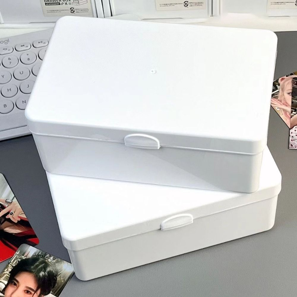 Dustproof Storage Box White Photo Collect Box Ins Organizer Box  Jewelry Lipstick