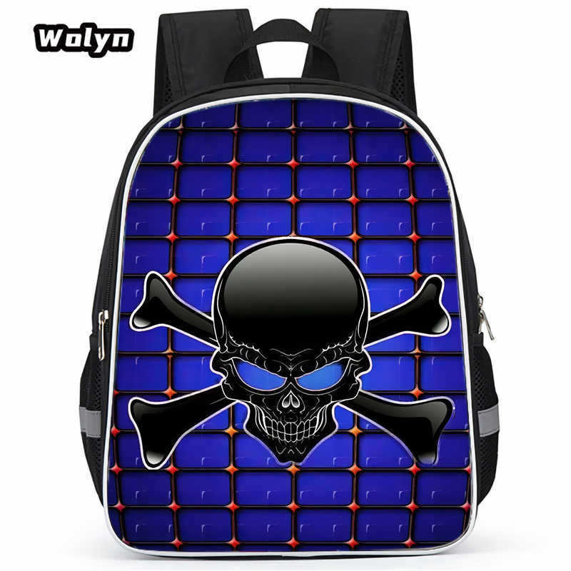 Skull Series Peripheral Animation Printing Backpack Student Bag Support