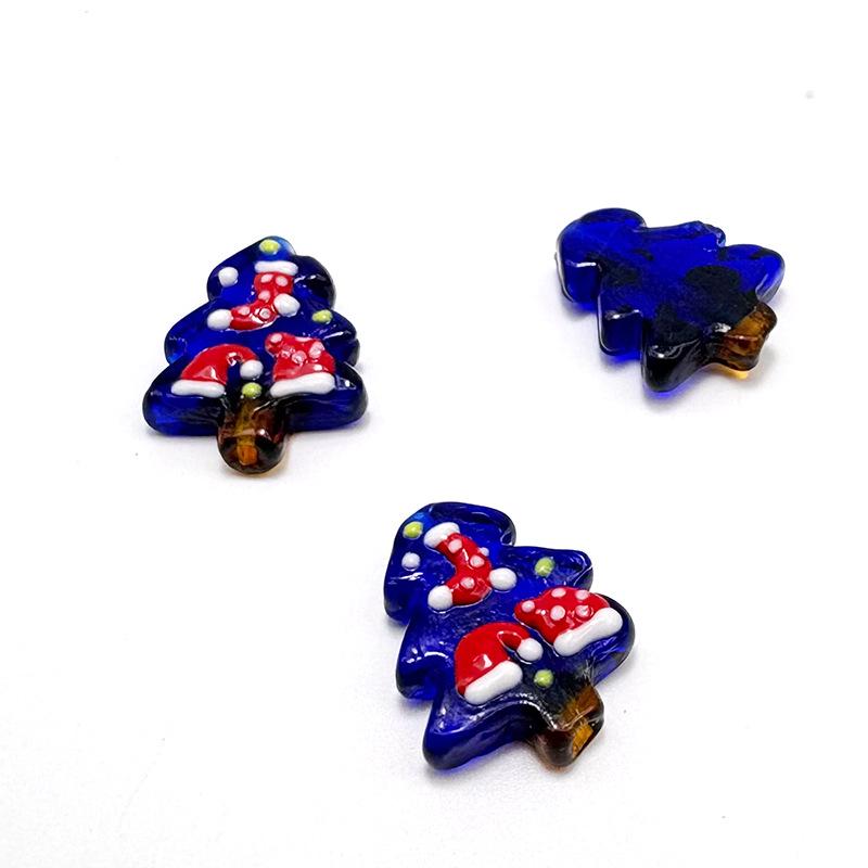 Hand-Painted Glass Beads for DIY Christmas Ornaments and Bracelets