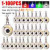 1-100PCS Mini Fishing Lure Light LED Deep Drop Underwater Eye Shape Fishing Squid Fishing Bait Luminous Lure To Attracting Fish
