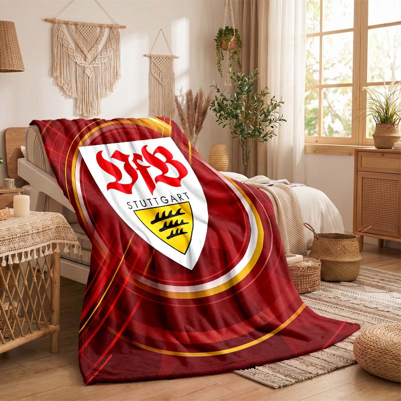 Coperta in Pile a Tema VfB Stuttgart Morbida e Accogliente Coperta in Peluche per Camera da Letto Divano Viaggio