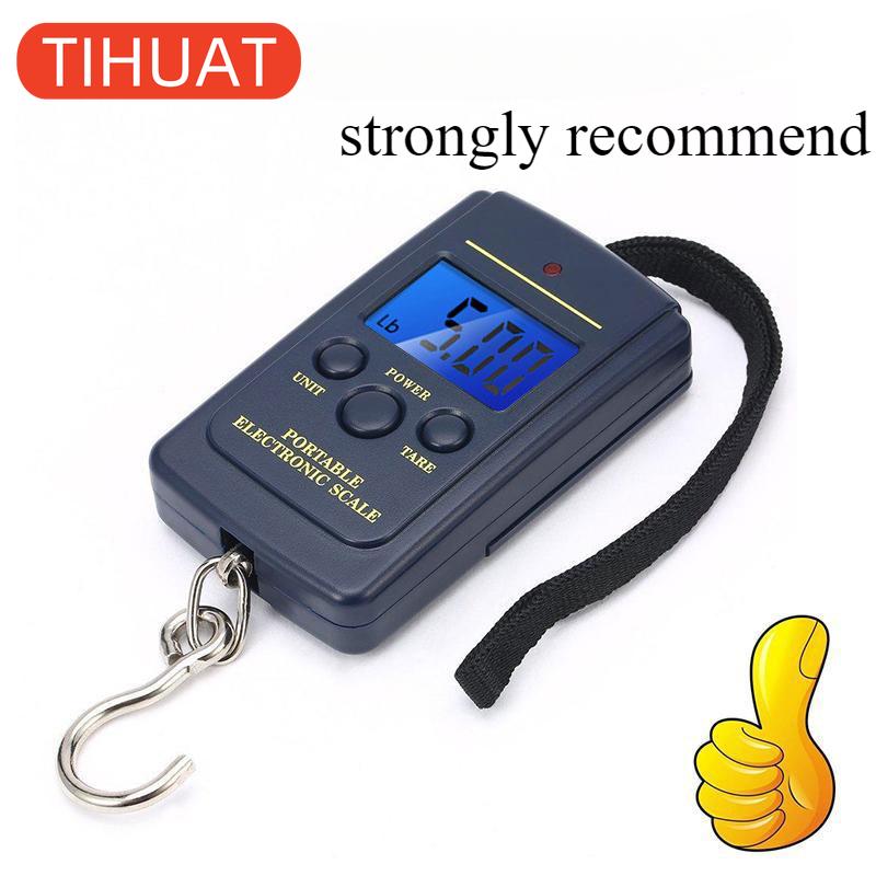 Přenosná digitální závěsná váha s LCD displejem, nosnost 40 kg, na baterie