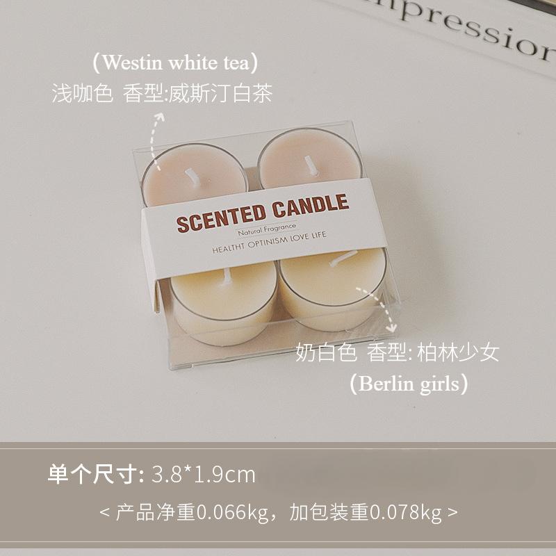 4Pcs/box INS Morandi Color Advanced Scented Candle Girls Bedroom Atmosphere Decoration Aromatherapy Candles Wedding Party Favor