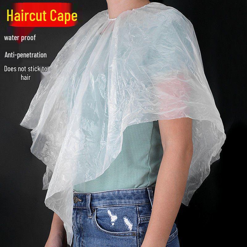 Einweg-Frisierumhang aus Kunststoff mit elastischem Halsausschnitt