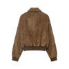 European and American Style, New Women's Clothing, Fashionable, Versatile, Suede Texture Effect Zipper Jacket
