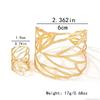 Exaggerated Geometric Frosted Open Ring Set with Simple Leaf Design