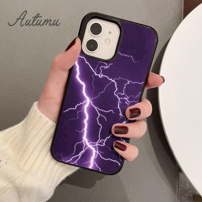 Lightning Phone Case for iPhone 11 12 13 14 Pro Max Mini X XR XS SE 2020 5 6S 7 8 Plus Samsung Galaxy S21 S22 Cover Shell