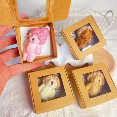 1/4PCS Mini Plush Bear In Box, My Little Worry Bears with Support Card, Cute Pocket Plush Hug Keepsake Gift for Friends Lovers