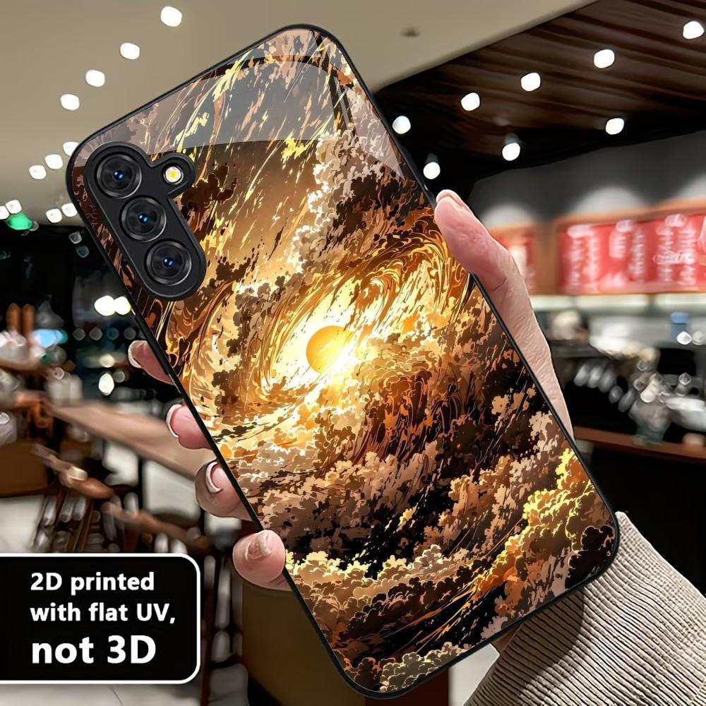 Corona Exquisite Atmosphere PhoneCase Glass PhoneCase for Samsung Galaxy S26 S25 S24 S23 S22 S21 FE,Ultra,Plus Dropresistant