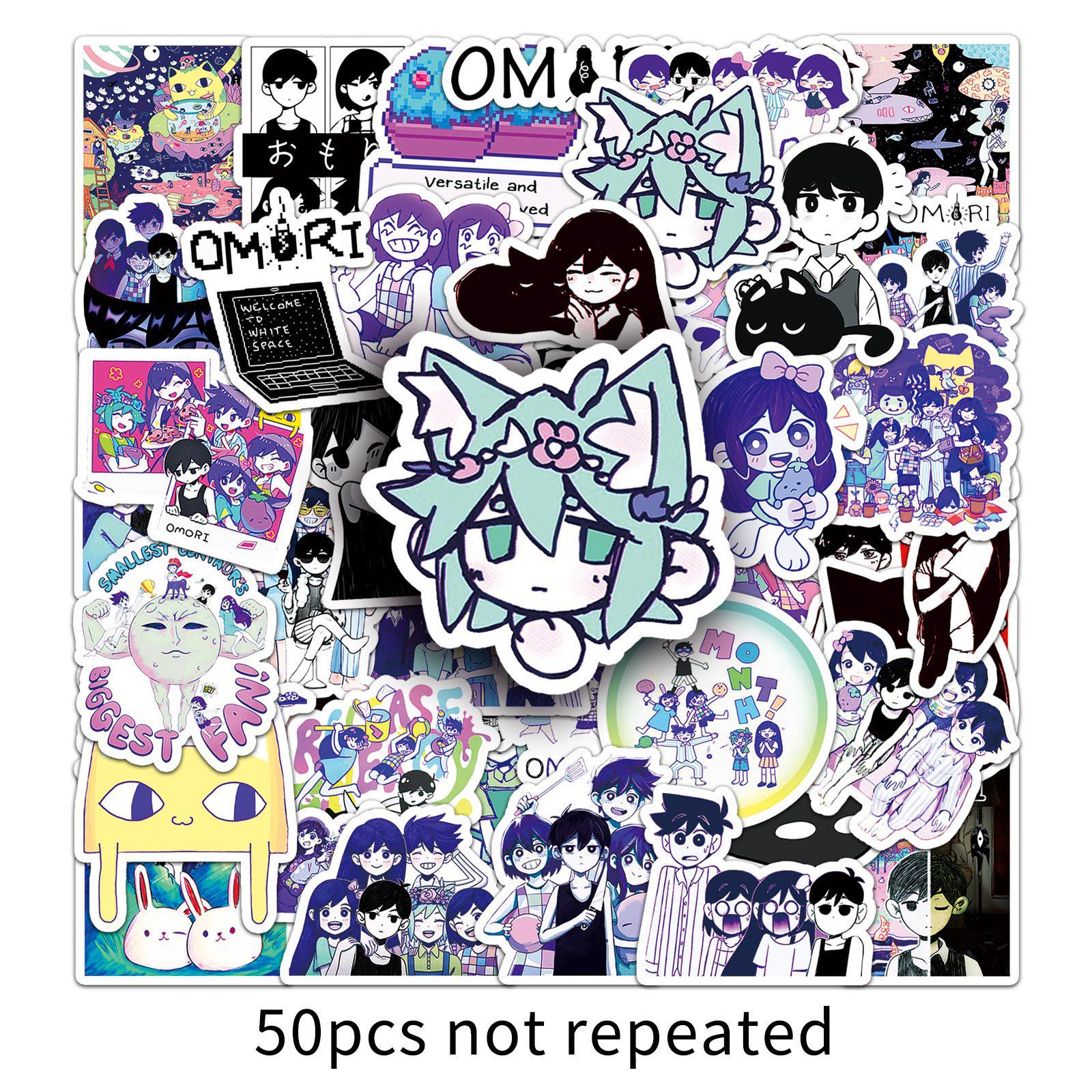 Omori Graffiti Stickers (50-Pack) - Creative, Waterproof Decorations for Water Bottles, Phone Cases, and Laptops