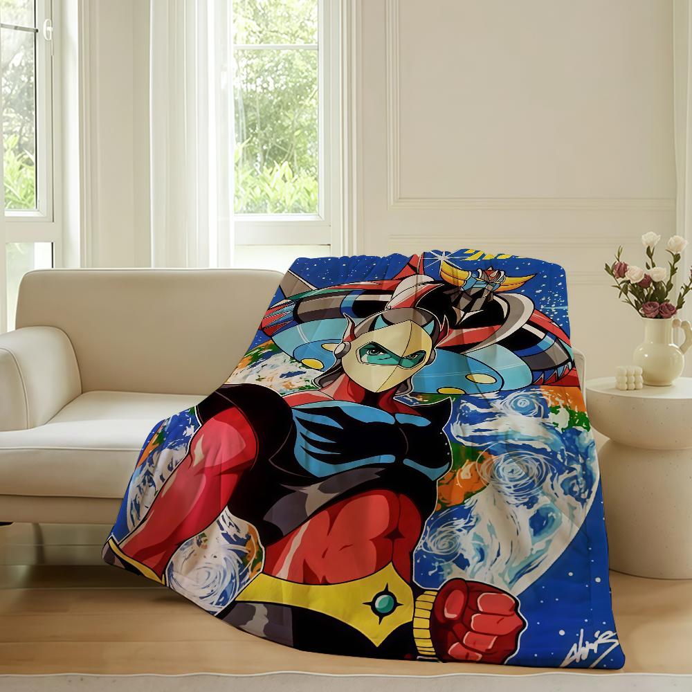 Adventure anime G Grendizer Blanket For Sofa Office Bed Plane Travel Sleep Read Relax Camping Soft And Warm