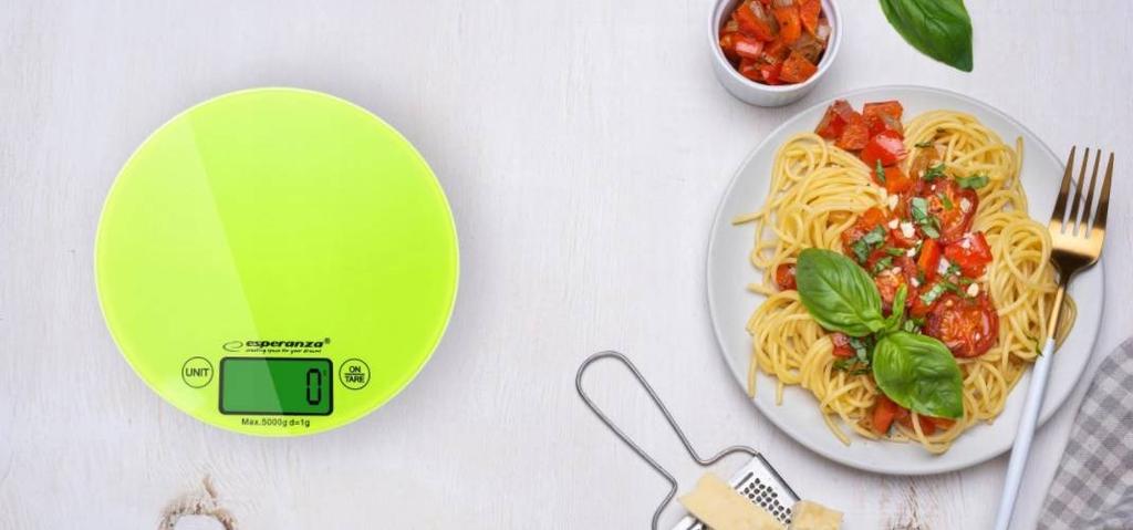 Waga Kuchenna Elektroniczna Okrągła Lcd Do 5Kg Tara Dokładna Zielona