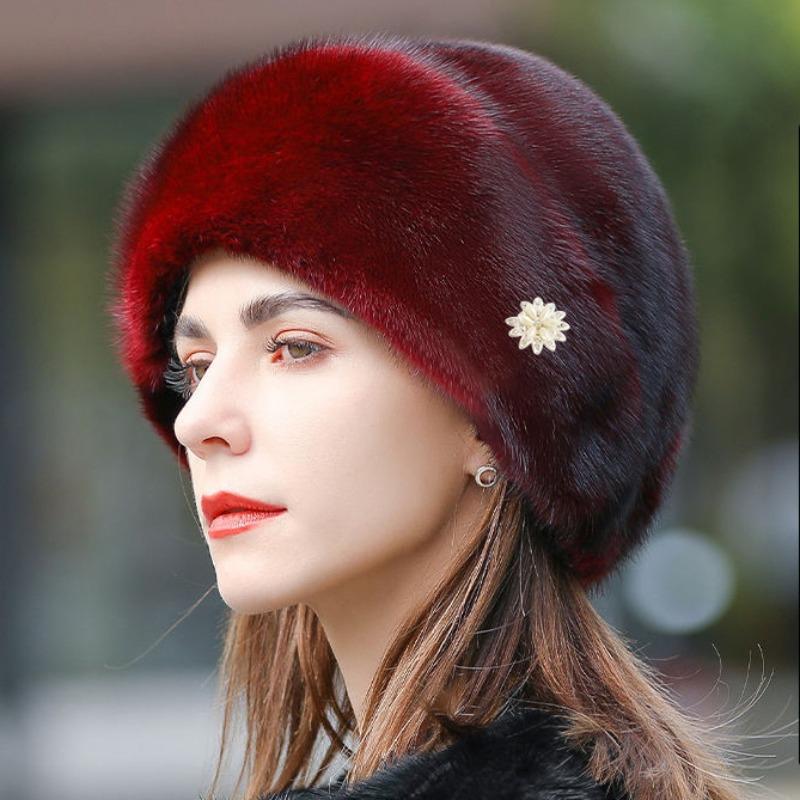 

Mink Hat Women s Winter New Leather Mink Hair Fashion Top Hat Thickened Warm Imitation Fur Hat
