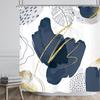 Riyidecor Abstract Watercolor Shower Curtain Blue Pink Aesthetic Modern Art Ombre Contemporary Colorful Girls Women