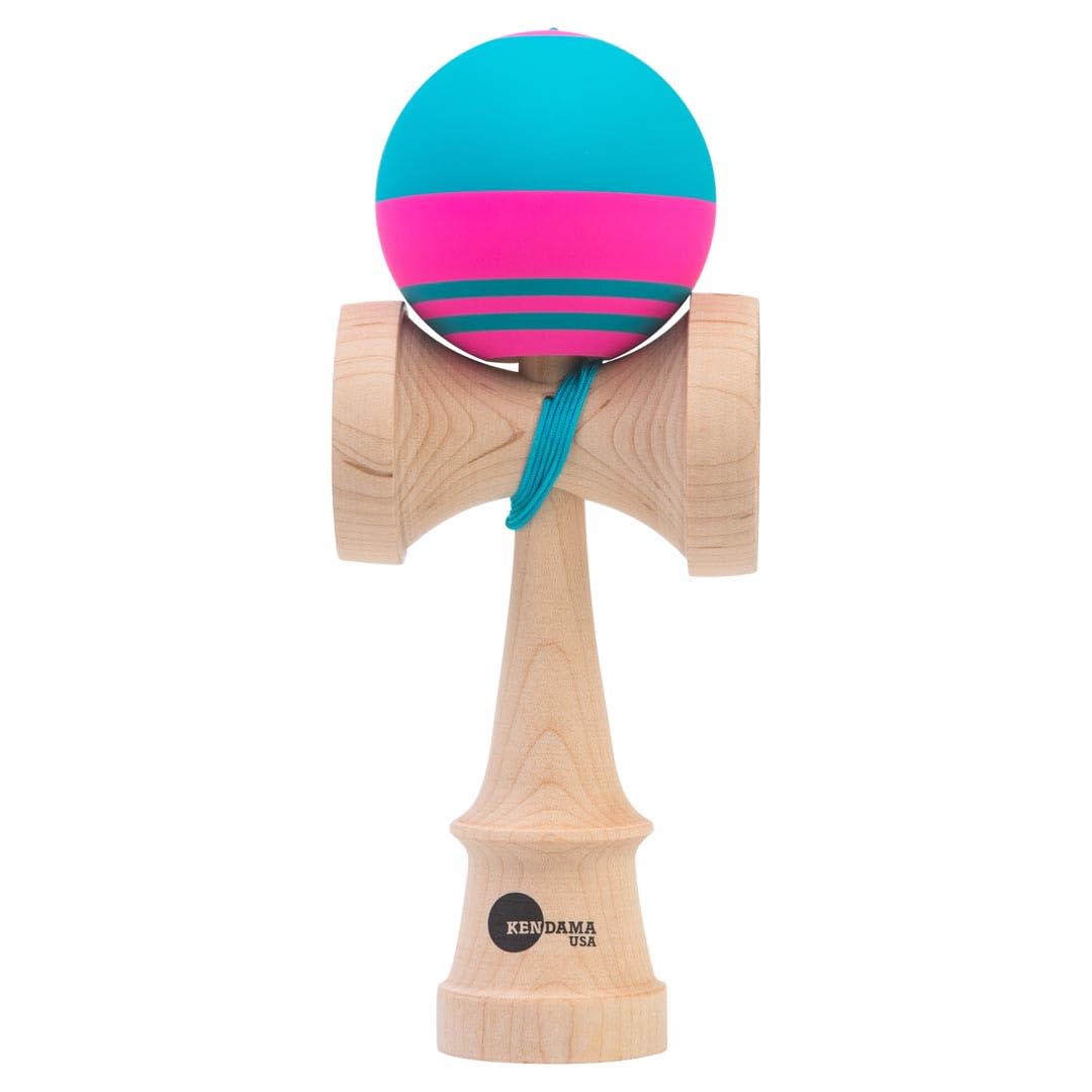 

KENDAMA USA Kaizen Kendama Specialty Jet Shape Tracer Helix JET754 Improved Kendama Kaizen Tracer Jet Shape Helix Pink/Blue