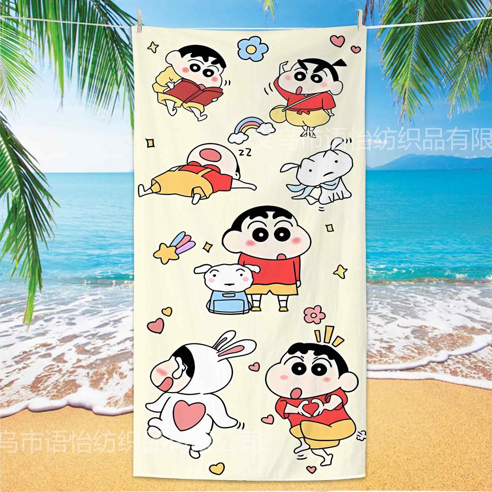 Extra Large Kids Quick Dry Bath Towel Cartoon Character Digital Print Double Sided Flannel Microfiber Beach Towel