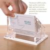 Business Card Holder for Desk,Clear Acrylic Business Cards Display Stand,Horizontal Business Card Holders Display,Name Card Holders for Table-2 Slots