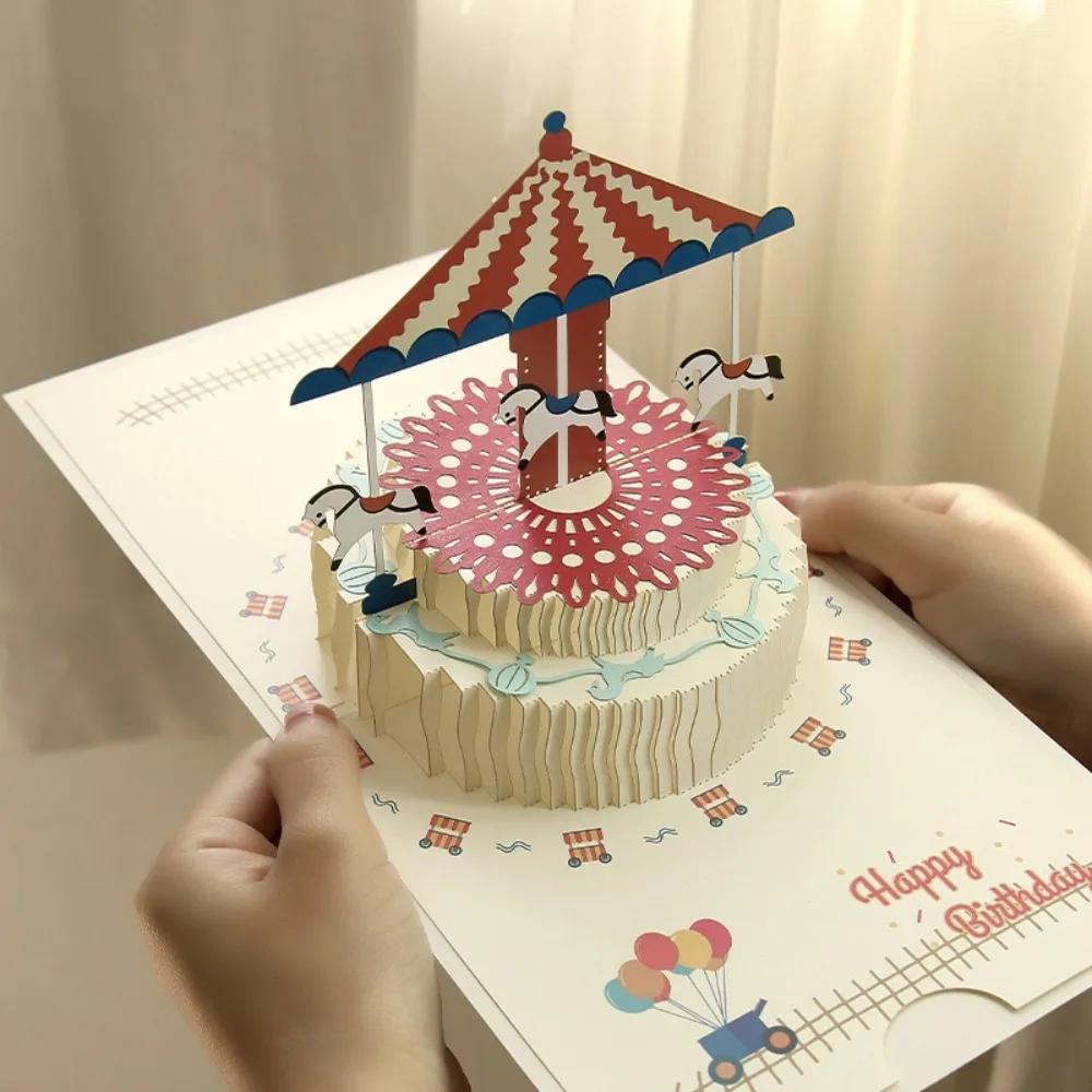 3D Pop-Up Geburtstagskarte mit Umschlag Geburtstagsgrußkarten Perfekte Partyartikel Tolles Geschenk für Familie Freunde Liebhaber