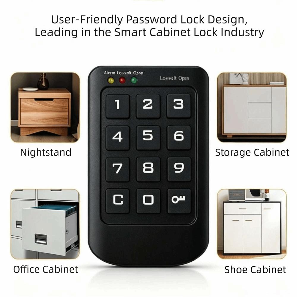 Battery Operated Digital Cabinet Lock Keyless Multi-function Cabinet Lock Home Security