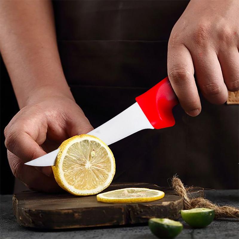 Red Boning Knife Professional Meat Dividing Boning Butcher Meat Slicing Knife Sharp Stainless Steel Compact and Easy To Use Peeling Knife