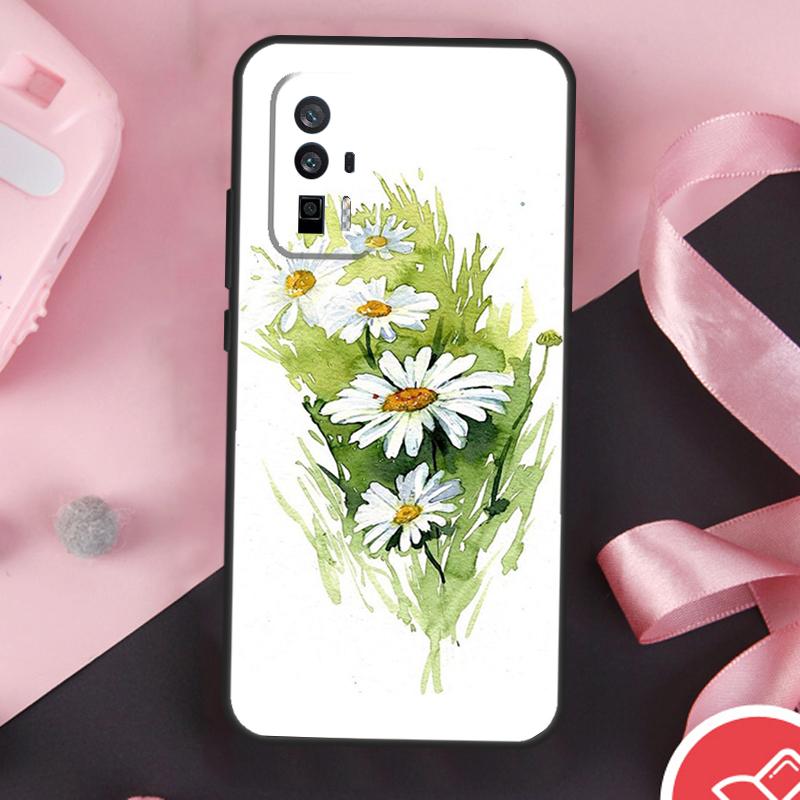 Daisy Watercolor Case For Xiaomi 11T 12T 13T 14T Pro Mi 15 13 14 Ultra POCO X7 Pro X3 X5 X6 F5 F6 F7 Cover