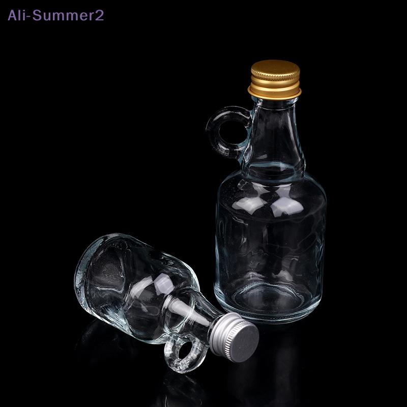 {Summer2} 50/100ML Empty Transparent Glass Whiskey Decanter With Aluminum Caps Mini Alcohol Container Liquor Glass Bottle