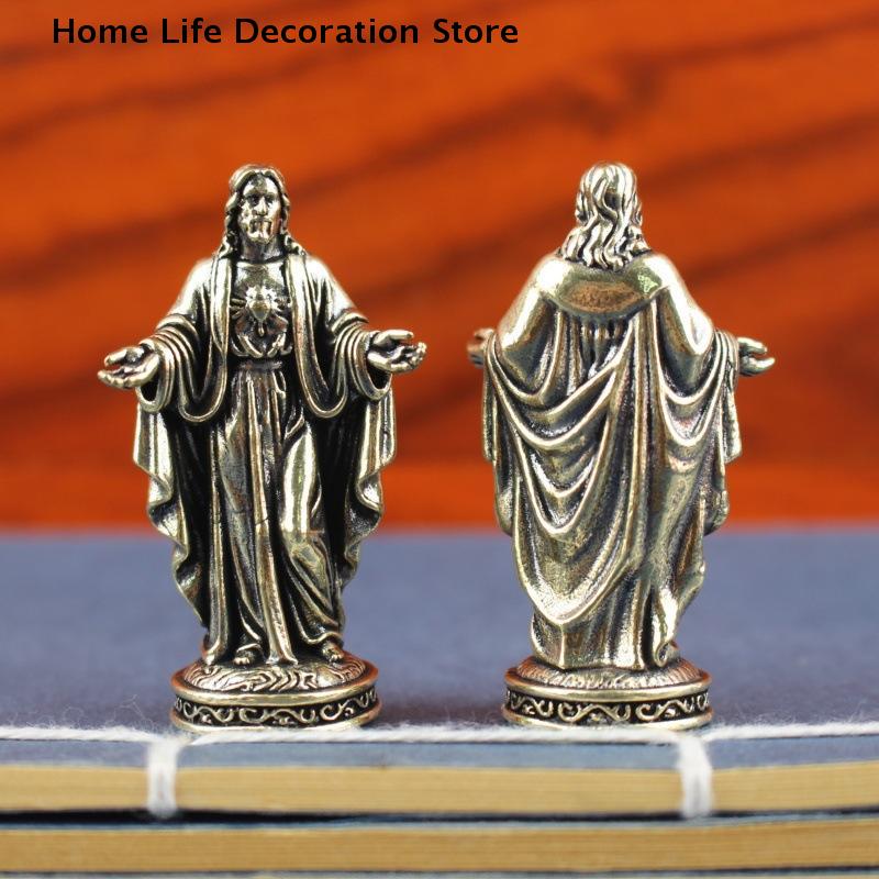 Kreatives grenzüberschreitendes Kunsthandwerk Kleine Kupferfigur Heimdekoration Vintage-Stil Handgefertigte Messing-Gottstatue Schreibtischdekoration