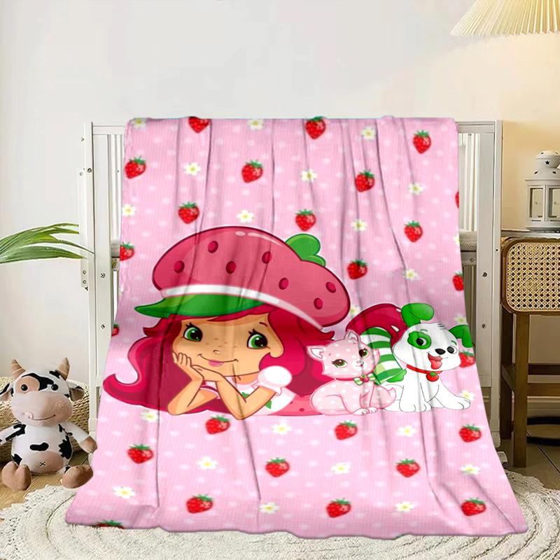 

Strawberry Kitten Blanket Flannel Blanket for bed, sofa, Camping, Hiking, Picnic Essentials, gift for family Fan gifts 75x90cm