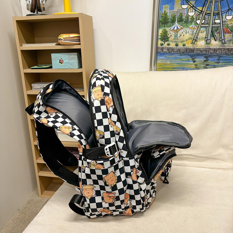 Printed Student Schoolbag Women's Large Capacity Travel Backpack with Coin Purse