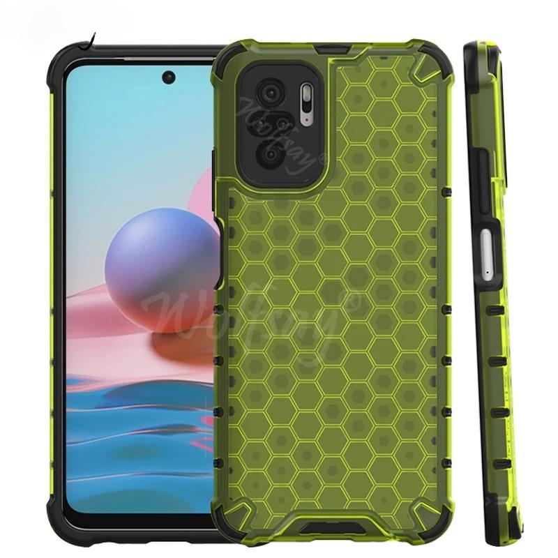 Shockproof Transparent Case For Redmi Note 10S Honeycomb Armor Back Case For Redmi Note 10S Case Cover For Redmi Note 10S 10 Pro