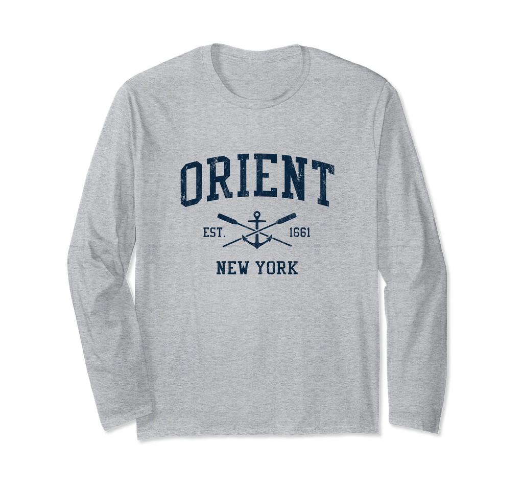 Orient NY Vintage Navy Crossall & Boat Anchor Long Sleeve T-Shirt