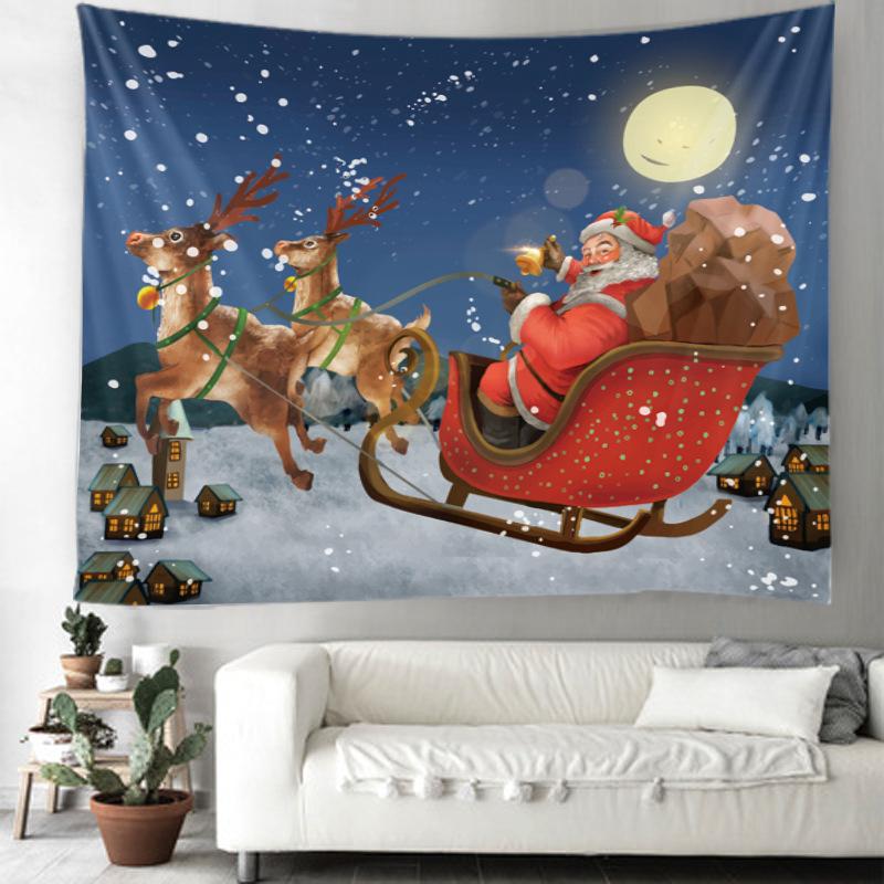 Grenzüberschreitende Weihnachtsfeiertags-Dekorationsszene zum Aufhängen, Stoff-Wandverkleidung, Schlafzimmer-Wandteppich