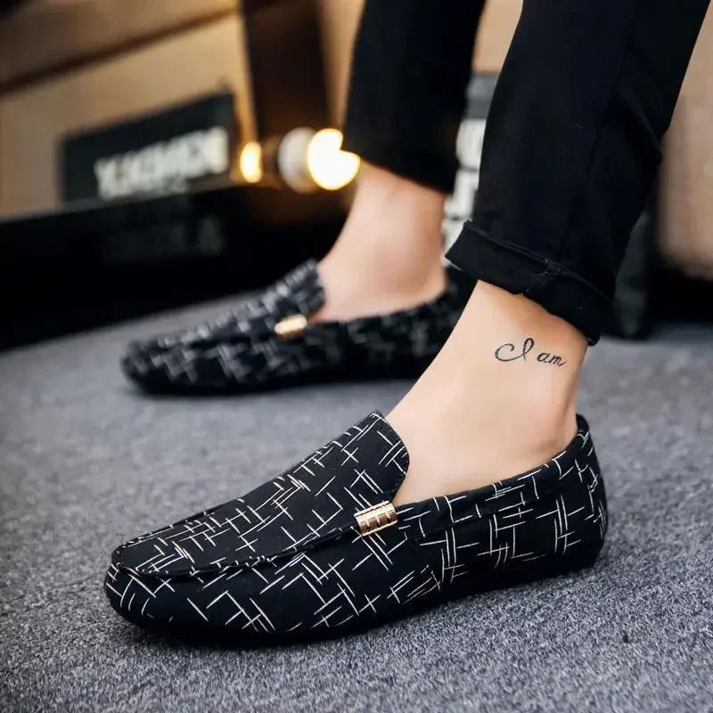 Fashion Men's Leather Shoes Non Slip Light Male Casual Shoe Slip-on Cheap Clearance Comfortable Common Fashion 2024 Delivery New In Pu