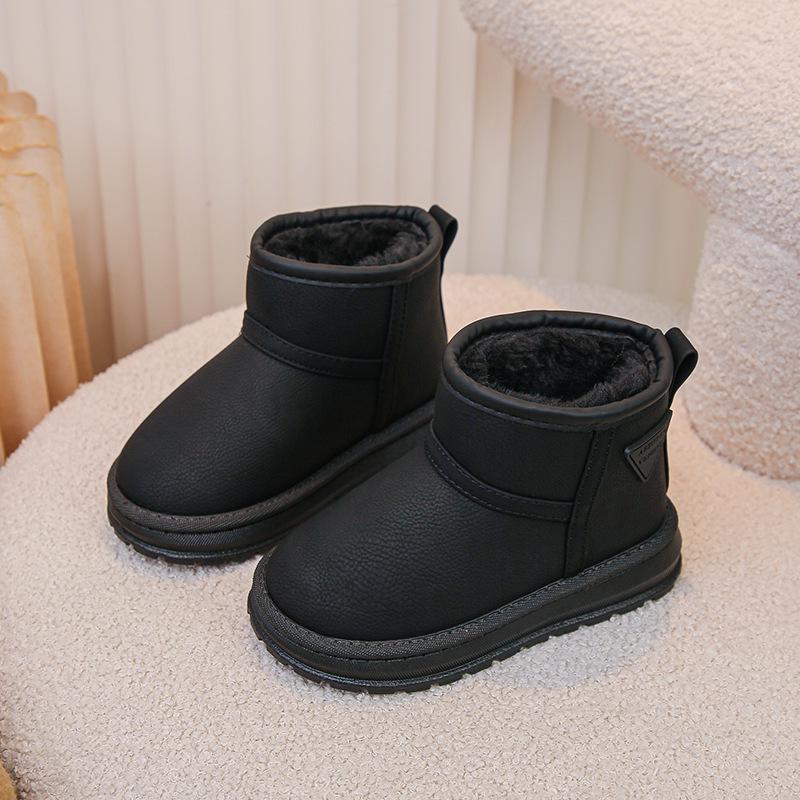 2025 Winter Children's Plush Snow Boots - Warm, Thick Cotton Slip-ons for Boys & Girls