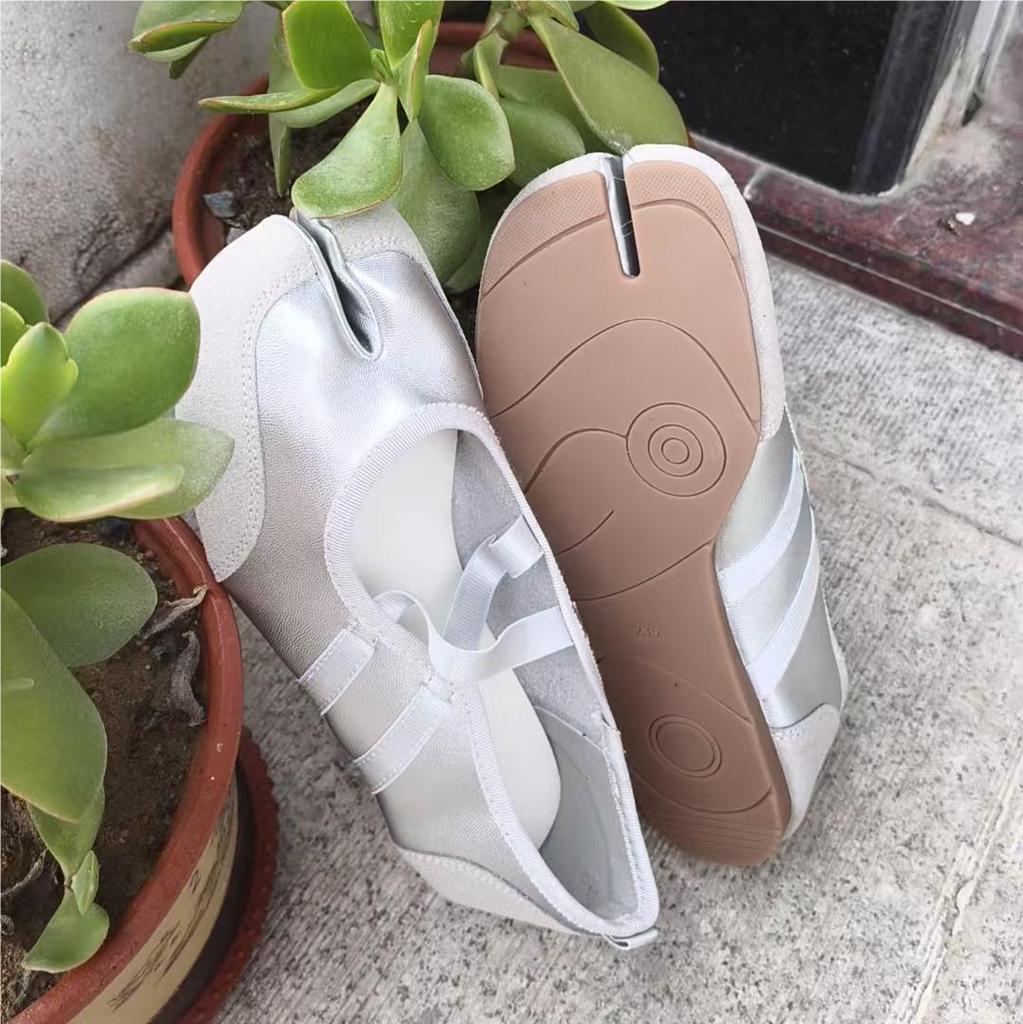 Fashion Cross Strap Tabi Flat Shoes Women Casual Fashion Design Mary Jane Shoes Slip-on Split Toe Ballet Shoes 2025 Summer Elegant New