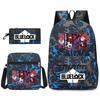 Large Capacity Schoolbag with Shoulder Strap; Student Three-piece Pencil Case Set