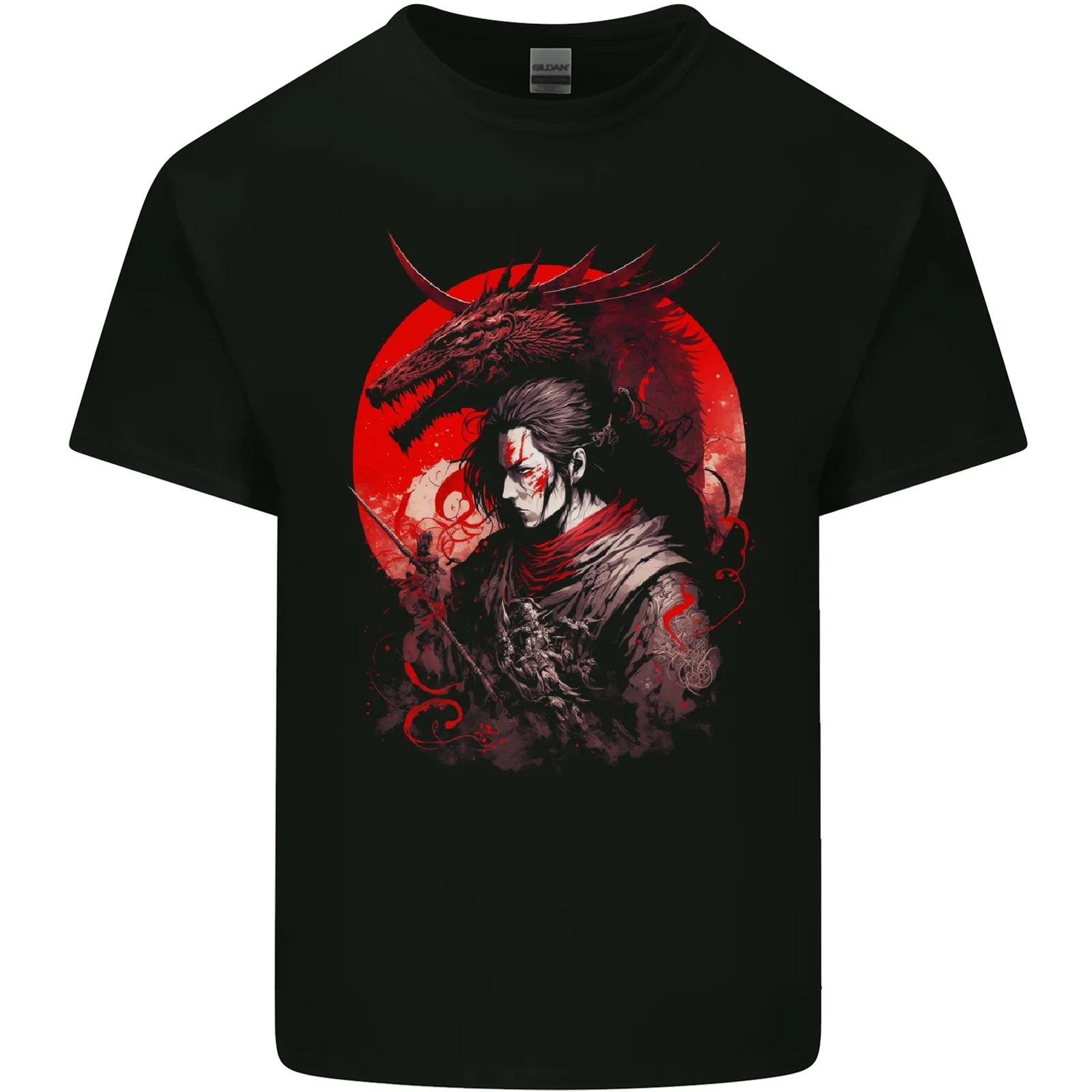 Japanese Dragon Warrior Samurai Ronin Kids T-Shirt Childrens L