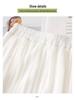 Women's White A-Line Mid-Length Fluffy Skirt - 2025 Summer Collection