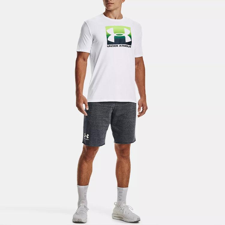Under Armour Ua Boxed Sportstyle Logo Print Crew Neck Short Sleeve T-Shirt Men T-Shirts White 1329581-103
