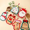 1PC Hanging Multi Element Christmas Creative Hand Towel Children Small Towel Thickened Coral Fleece Cute Embroidery Household