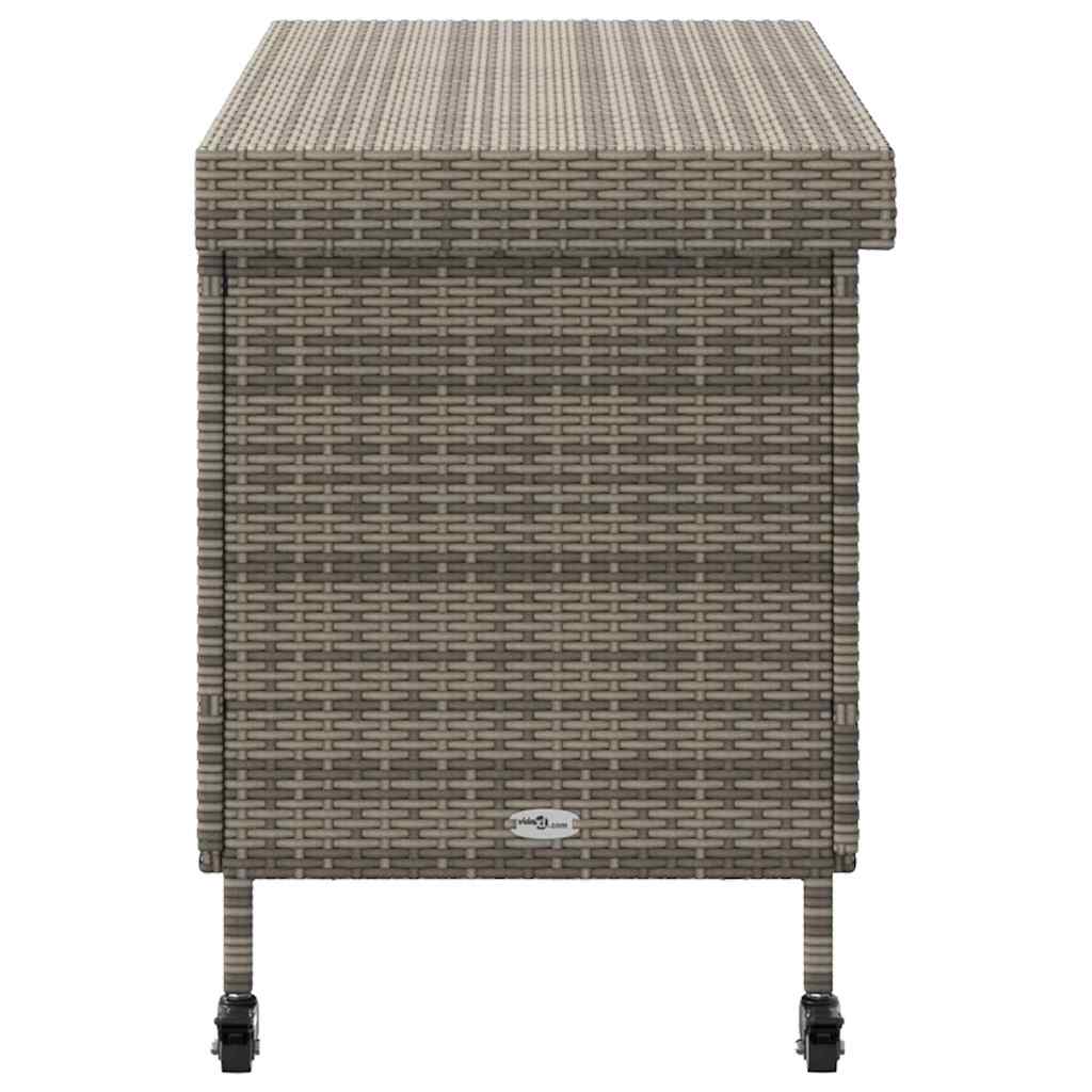 Garden Box with Wheels, Grey, 110X55X73 Cm, Polyrattan